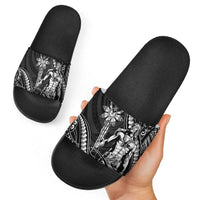 Filipinos Lapu Lapu Hero Slide Sandals Black Polynesian Tribal Tattoo