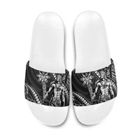 Filipinos Lapu Lapu Hero Slide Sandals Black Polynesian Tribal Tattoo
