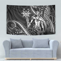 Filipinos Lapu Lapu Hero Tapestry Black Polynesian Tribal Tattoo
