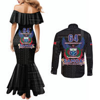 Samoa 64th Independence Anniversary Couples Matching Mermaid Dress and Long Sleeve Button Shirt