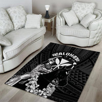 Hawaii King Kamehameha Day Parade Area Rug With Pa'u Riders Plumeria Kakau Tribal Pattern LT05 - Polynesian Pride