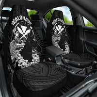 Hawaii King Kamehameha Day Parade Car Seat Cover With Pa'u Riders Plumeria Kakau Tribal Pattern LT05 One Size Black - Polynesian Pride
