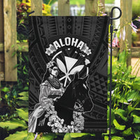 Hawaii King Kamehameha Day Parade Garden Flag With Pa'u Riders Plumeria Kakau Tribal Pattern LT05 Garden Flag Black - Polynesian Pride
