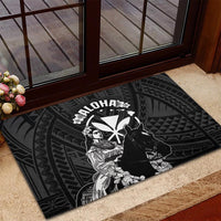 Hawaii King Kamehameha Day Parade Rubber Doormat With Pa'u Riders Plumeria Kakau Tribal Pattern LT05 - Polynesian Pride