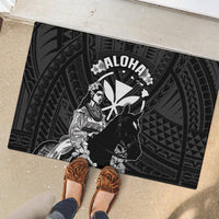 Hawaii King Kamehameha Day Parade Rubber Doormat With Pa'u Riders Plumeria Kakau Tribal Pattern LT05 - Polynesian Pride