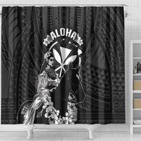 Hawaii King Kamehameha Day Parade Shower Curtain With Pa'u Riders Plumeria Kakau Tribal Pattern LT05 - Polynesian Pride