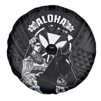Hawaii King Kamehameha Day Parade Spare Tire Cover With Pa'u Riders Plumeria Kakau Tribal Pattern LT05 - Polynesian Pride