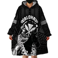 Hawaii King Kamehameha Day Parade Wearable Blanket Hoodie With Pa'u Riders Plumeria Kakau Tribal Pattern LT05 - Polynesian Pride