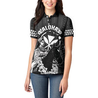 Hawaii King Kamehameha Day Parade Women Polo Shirt With Pa'u Riders Plumeria Kakau Tribal Pattern