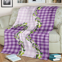 Violet Hawaii Palaka Blanket Maile Pikake Honohono Orchid Lei
