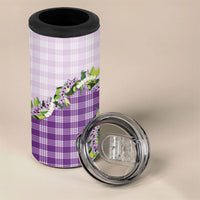 Violet Hawaii Palaka 4 in 1 Can Cooler Tumbler Maile Pikake Honohono Orchid Lei LT05 - Polynesian Pride
