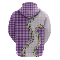 Violet Hawaii Palaka Hoodie Maile Pikake Honohono Orchid Lei