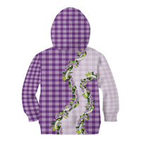 Violet Hawaii Palaka Kid Hoodie Maile Pikake Honohono Orchid Lei