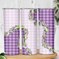 Violet Hawaii Palaka Skinny Tumbler Maile Pikake Honohono Orchid Lei LT05 - Polynesian Pride