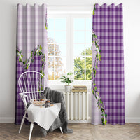 Violet Hawaii Palaka Window Curtain Maile Pikake Honohono Orchid Lei