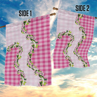 Pink Hawaii Palaka Garden Flag Maile Pikake Honohono Orchid Lei
