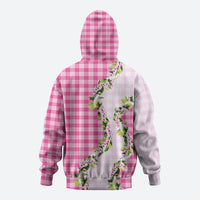 Pink Hawaii Palaka Hoodie Maile Pikake Honohono Orchid Lei
