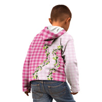 Pink Hawaii Palaka Kid Hoodie Maile Pikake Honohono Orchid Lei LT05 - Polynesian Pride