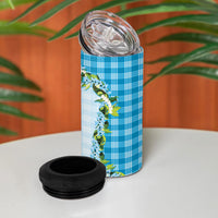 Blue Hawaii Palaka 4 in 1 Can Cooler Tumbler Maile Pikake Honohono Orchid Lei LT05 - Polynesian Pride