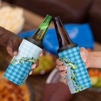 Blue Hawaii Palaka 4 in 1 Can Cooler Tumbler Maile Pikake Honohono Orchid Lei LT05 - Polynesian Pride