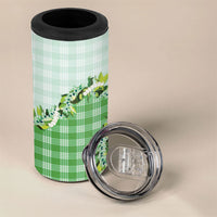 Green Hawaii Palaka 4 in 1 Can Cooler Tumbler Maile Pikake Honohono Orchid Lei LT05 - Polynesian Pride