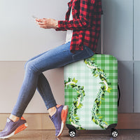 Green Hawaii Palaka Luggage Cover Maile Pikake Honohono Orchid Lei LT05 - Polynesian Pride