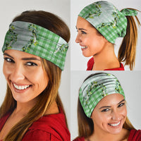 Green Hawaii Palaka Neck Gaiter Maile Pikake Honohono Orchid Lei