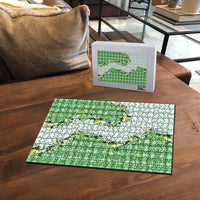 Green Hawaii Palaka Puzzle Maile Pikake Honohono Orchid Lei