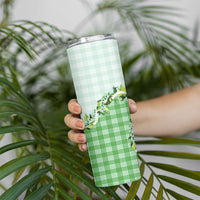 Green Hawaii Palaka Skinny Tumbler Maile Pikake Honohono Orchid Lei LT05 - Polynesian Pride
