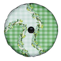 Green Hawaii Palaka Spare Tire Cover Maile Pikake Honohono Orchid Lei LT05 - Polynesian Pride
