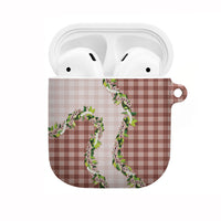 Mocha Hawaii Palaka AirPods Case Maile Pikake Honohono Orchid Lei