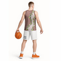 Mocha Hawaii Palaka Basketball Jersey Maile Pikake Honohono Orchid Lei
