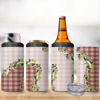Mocha Hawaii Palaka 4 in 1 Can Cooler Tumbler Maile Pikake Honohono Orchid Lei LT05 - Polynesian Pride