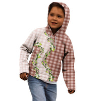 Mocha Hawaii Palaka Kid Hoodie Maile Pikake Honohono Orchid Lei LT05 - Polynesian Pride