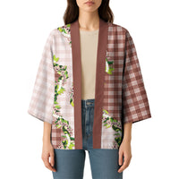Mocha Hawaii Palaka Kimono Maile Pikake Honohono Orchid Lei