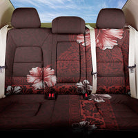 Hawaii Hibiscus With Oxblood Polynesian Pattern Back Car Seat Cover