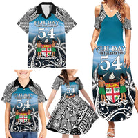 Personalised Happy 54th Fiji Day Family Matching Summer Maxi Dress and Hawaiian Shirt Forever Fiji With Tapa Tribal Pattern LT05 - Polynesian Pride