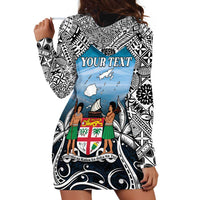 Personalised Happy 54th Fiji Day Hoodie Dress Forever Fiji With Tapa Tribal Pattern LT05 - Polynesian Pride