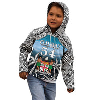 Personalised Happy 54th Fiji Day Kid Hoodie Forever Fiji With Tapa Tribal Pattern LT05 - Polynesian Pride