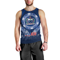 Custom Samoa Rugby Men Tank Top World Cup 2023 Coat Of Arms With Polynesian Pattern LT05 - Polynesian Pride