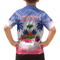 Personalised Haiti Independence Day Family Matching Off The Shoulder Long Sleeve Dress and Hawaiian Shirt Neg Maron Polynesian Style LT05 - Polynesian Pride