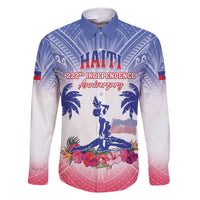 Personalised Haiti Independence Day Family Matching Short Sleeve Bodycon Dress and Hawaiian Shirt Neg Maron Polynesian Style LT05 Dad's Shirt - Long Sleeve Blue - Polynesian Pride