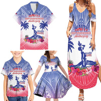 Personalised Haiti Independence Day Family Matching Summer Maxi Dress and Hawaiian Shirt Neg Maron Polynesian Style LT05 - Polynesian Pride