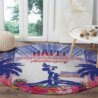 Haiti Independence Day Round Carpet Neg Maron Polynesian Style LT05