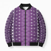 Purple Samoa Malu Tattoo Inspired Bomber Puffer Jacket - Polynesian Pride