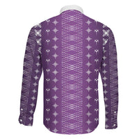 Purple Samoa Malu Tattoo Inspired Family Matching Short Sleeve Bodycon Dress and Hawaiian Shirt LT05 - Polynesian Pride