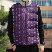 Purple Samoa Malu Tattoo Inspired Sleeveless Puffer Jacket - Polynesian Pride