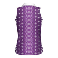 Purple Samoa Malu Tattoo Inspired Women Sleeveless Polo Shirt - Polynesian Pride