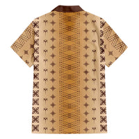 Beige Samoa Malu Tattoo Inspired Family Matching Mermaid Dress and Hawaiian Shirt LT05 - Polynesian Pride