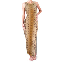 Beige Samoa Malu Tattoo Inspired Family Matching Tank Maxi Dress and Hawaiian Shirt LT05 Mom's Dress Beige - Polynesian Pride